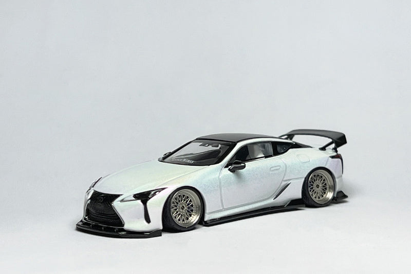AR Box Lexus LC500 1:64 Pearl White Custom Diecast with ART Kit & Deep-Dish Bearing Wheels