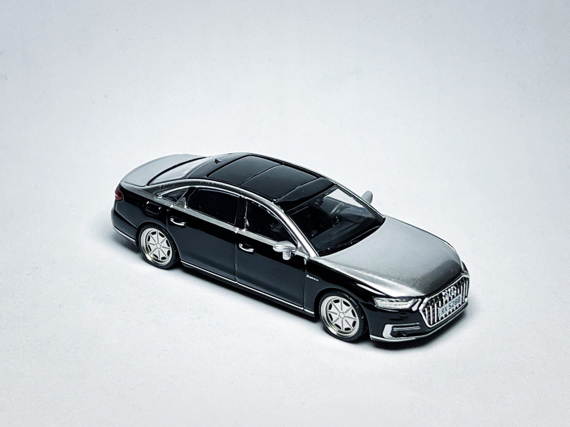 1:64 Audi A8 L Horch black and silver custom diecast