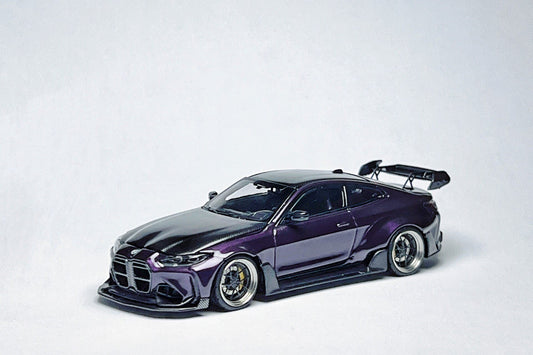 1:64 scale SW BMW G82 M4 ADRO widebody purple custom diecast with carbon roof, limited edition