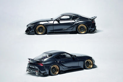 1:64 scale FH Toyota GR Supra A90 custom diecast with RT64 ADRO ducktail and deep-dish wheels