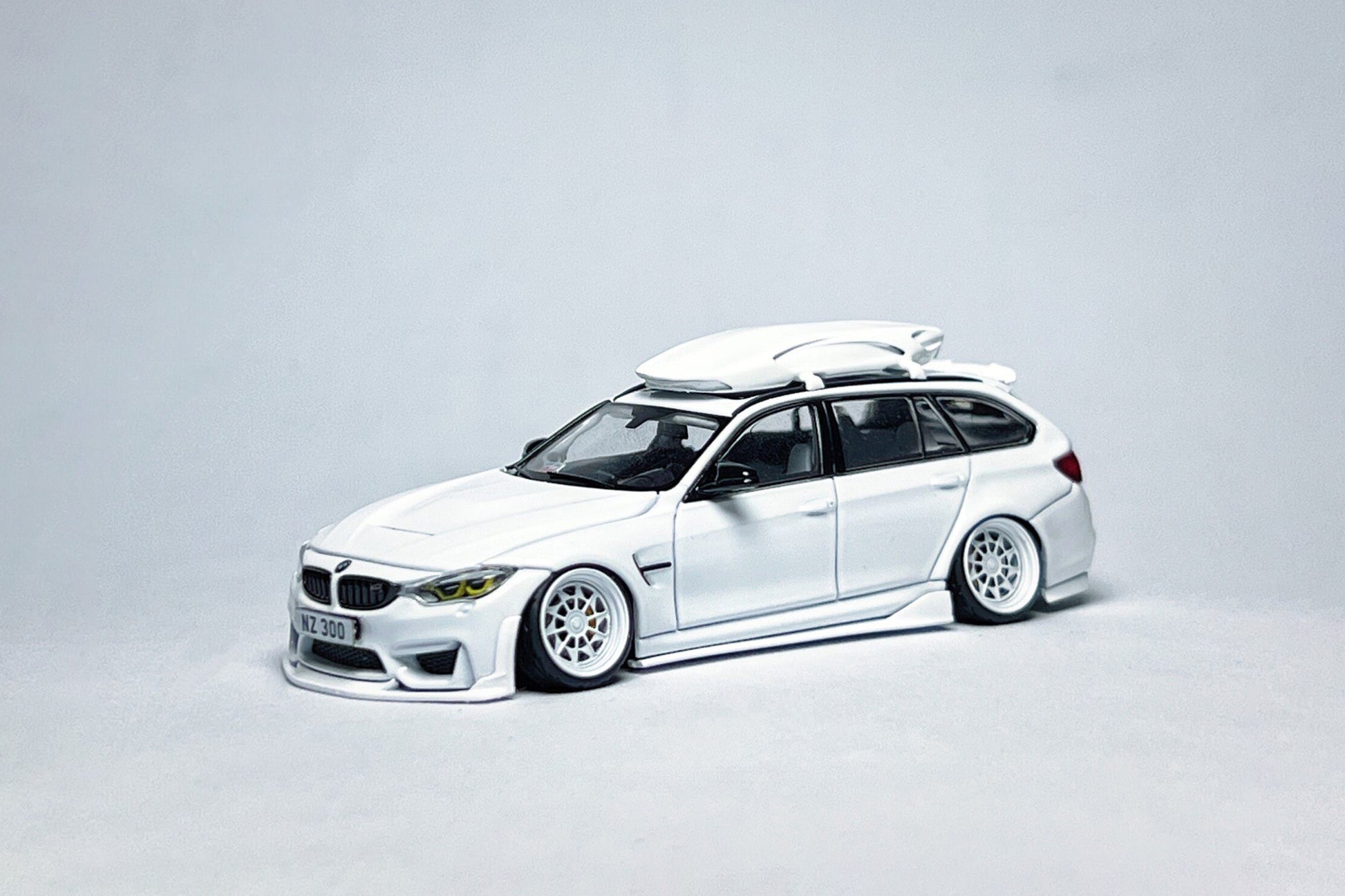 1:64 scale Mortal BMW F81 M3 CS Touring white custom diecast with Hatta White Ghost kit