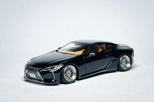 1:64 scale AR Box Lexus LC500 black custom diecast with deep-dish bearing wheels