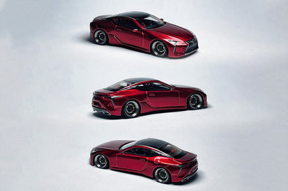 1:64 Lexus LC500h metallic red custom diecast model