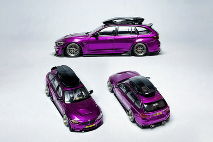 1:64 BMW F81 M3 CS Touring metallic purple custom modified diecast