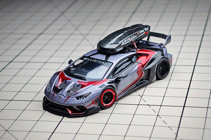 1:64 Lamborghini Huracán LBWK RONIN diecast model with MILLIOTONE and MFORCE decals