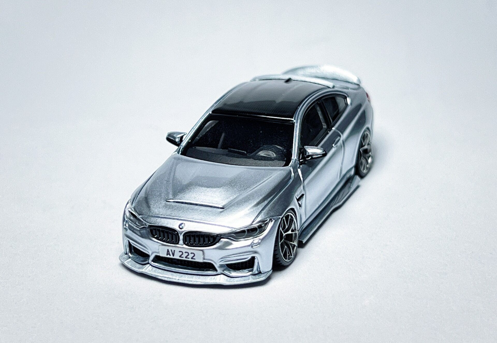Custom 1:64 BMW F82 M4 CS Silverstone Blue diecast with KJ Model ducktail kit