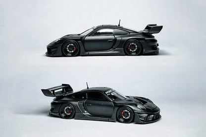 Custom 1:64 Porsche 911 992 GT3 R Rennsport full carbon black diecast model