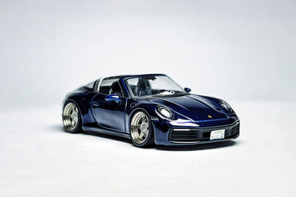 1:64 Porsche 911 Targa 4S 412 metallic blue custom diecast