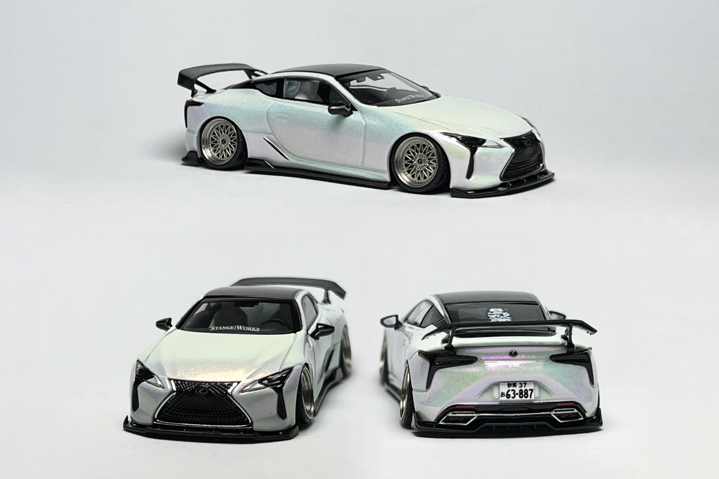 1:64 Lexus LC500 pearl white custom diecast with ART kit