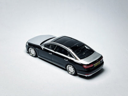 1:64 Audi A8 L Horch black and silver custom diecast with deep-dish bearing wheels