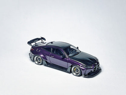 Custom 1:64 SW BMW G82 M4 ADRO widebody purple diecast limited edition