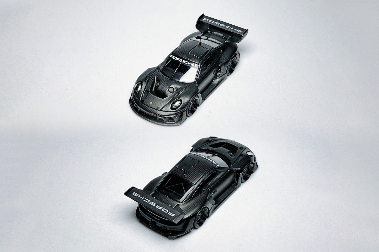 1:64 Porsche 911 992 GT3 R Rennsport full carbon black diecast with deep-dish wheels