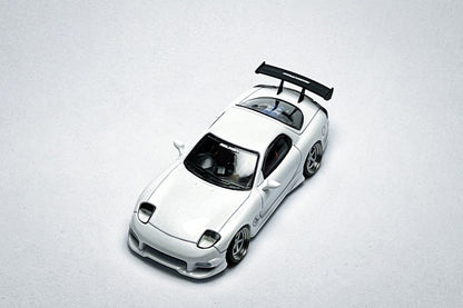 1:64 Mazda RX-7 VeilSide pearl white custom diecast