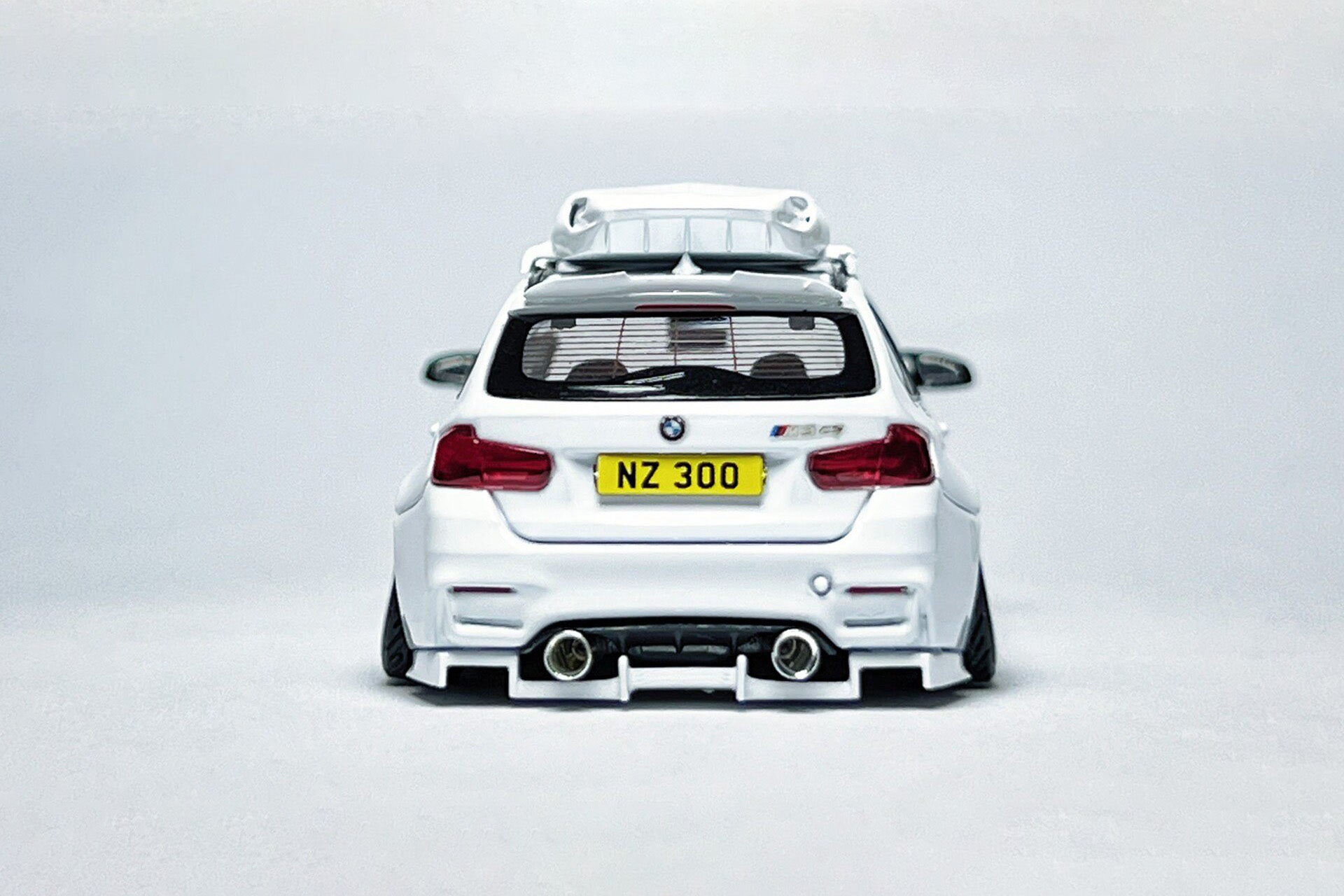 Custom 1:64 BMW F81 M3 CS Touring white diecast model with license plate