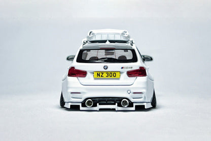 Custom 1:64 BMW F81 M3 CS Touring white diecast model with license plate