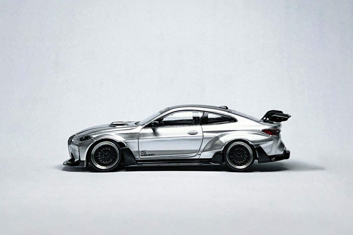 SW BMW G82 M4 ADRO Widebody 1:64 Alexander Silver Custom Diecast with Deep-Dish Wheels