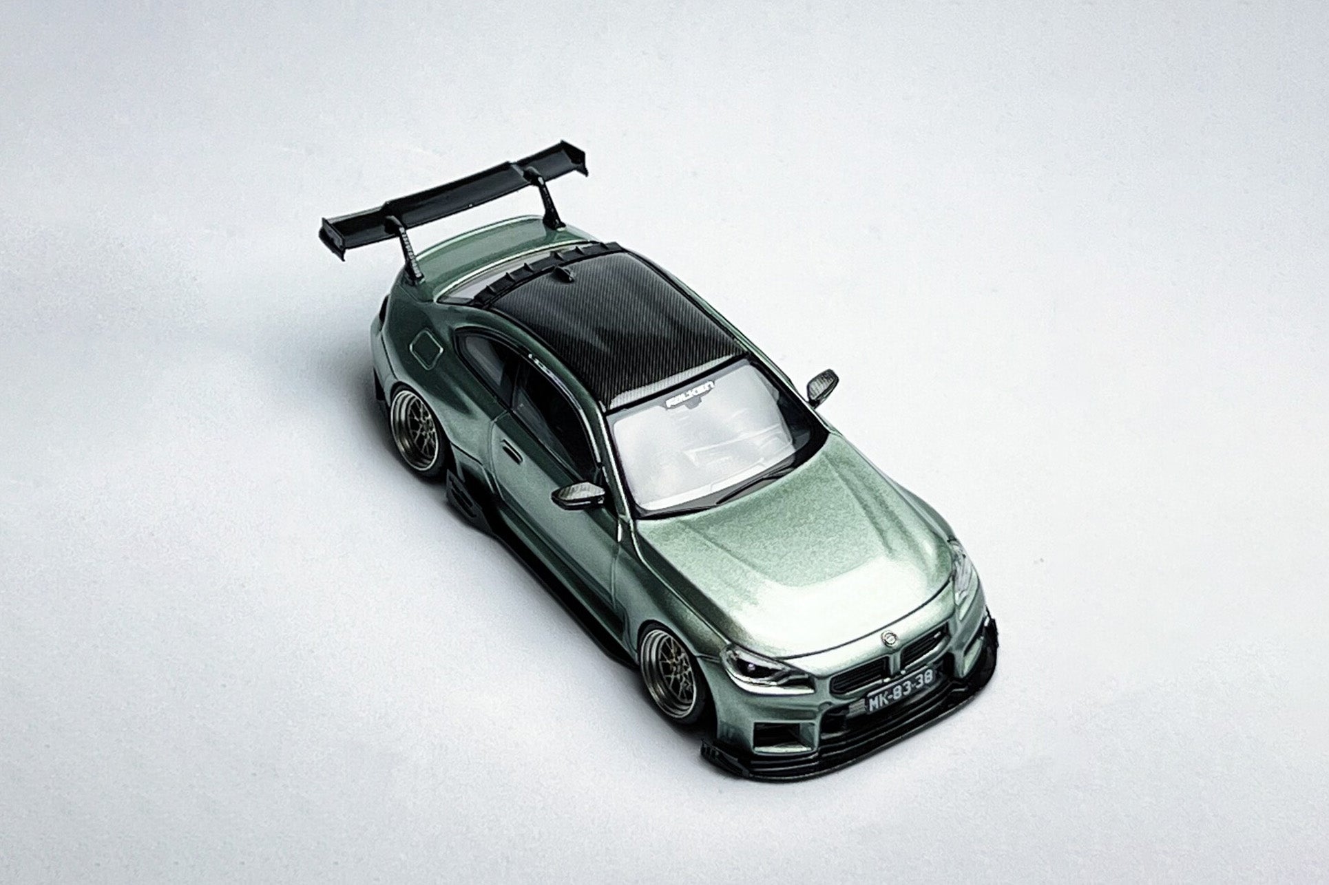 Custom 1:64 BMW M2 G87 Jade Green diecast model with KJ Model VERUS kit