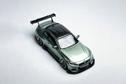 Custom 1:64 BMW M2 G87 Jade Green diecast model with KJ Model VERUS kit