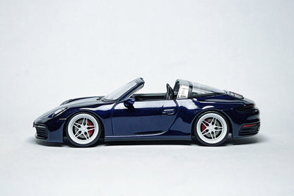 Custom 1:64 Porsche 911 Targa 4S 412 metallic blue diecast model
