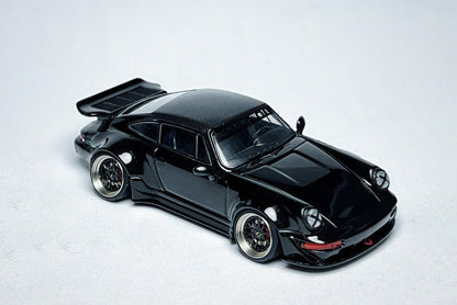 1:64 Porsche RWB 964 Ducktail Black Bird custom diecast