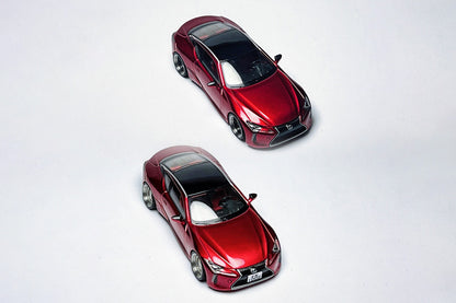 Custom 1:64 Lexus LC500h metallic red diecast model