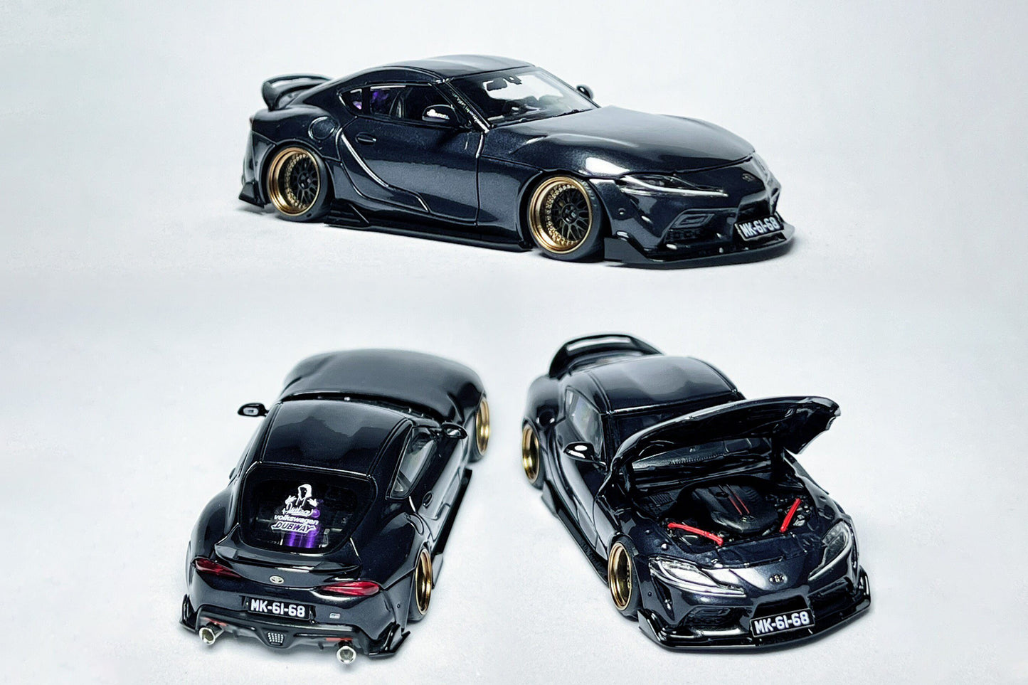 1:64 Toyota GR Supra A90 custom diecast with RT64 ADRO ducktail