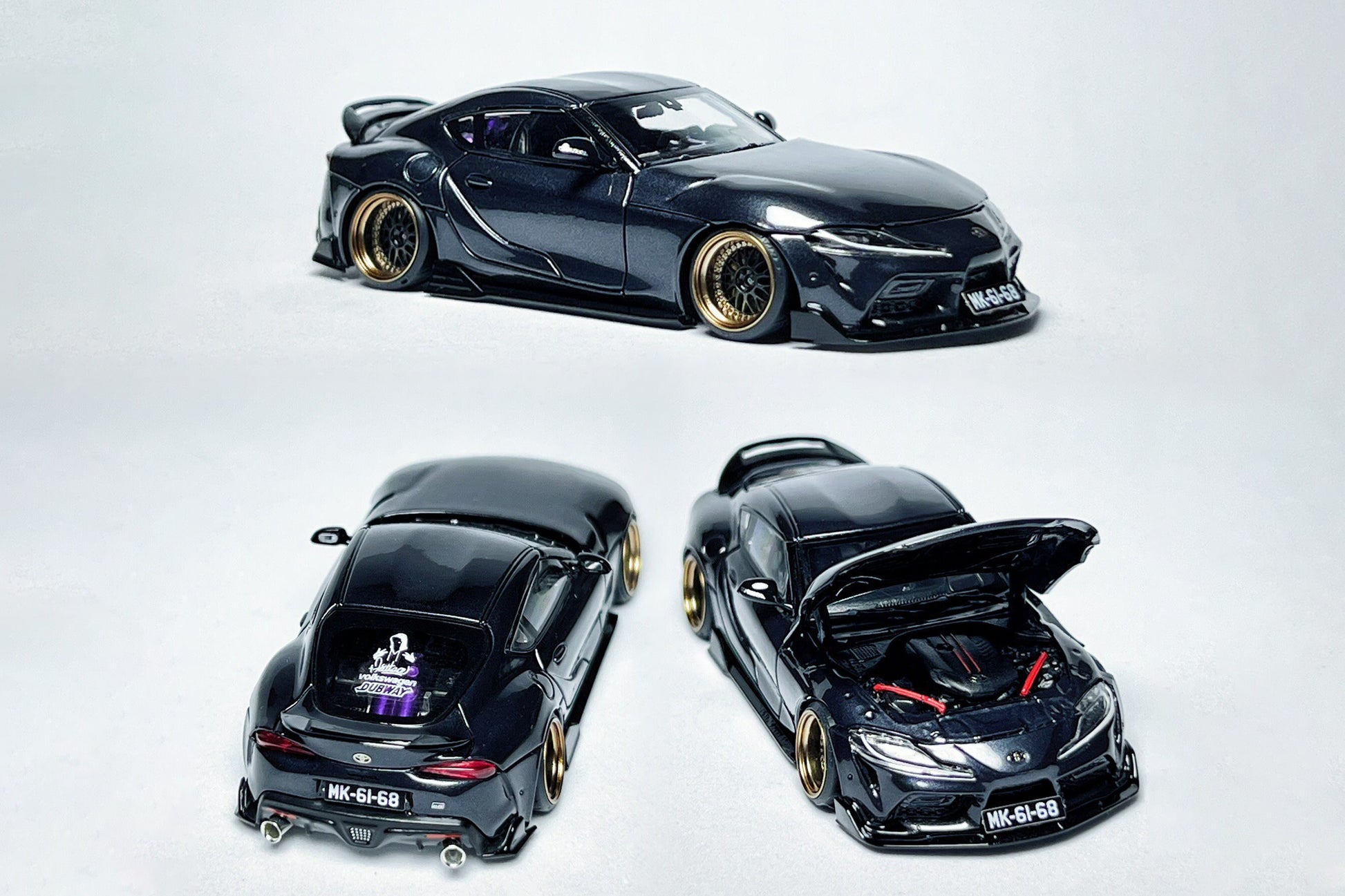 1:64 Toyota GR Supra A90 custom diecast with RT64 ADRO ducktail