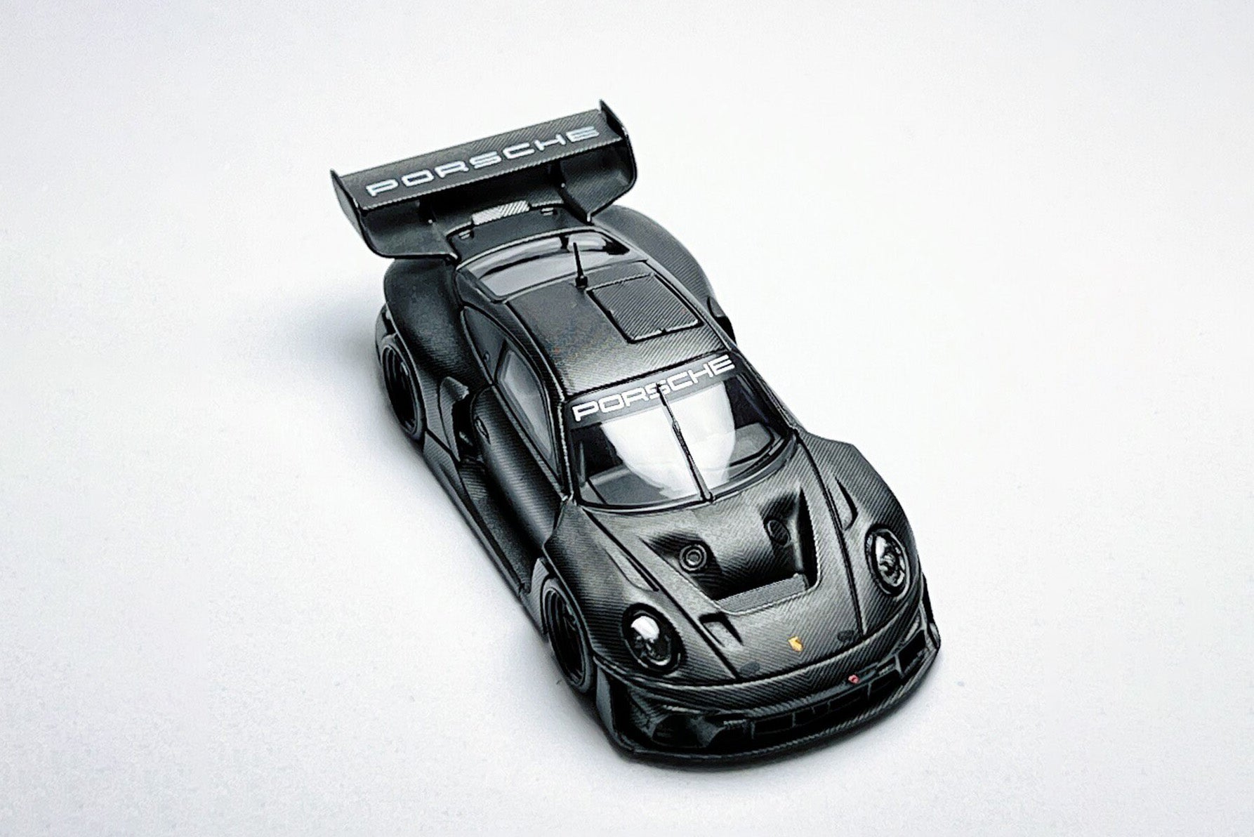 Custom 1:64 HKM Porsche 911 992 GT3 R Rennsport full carbon black diecast model