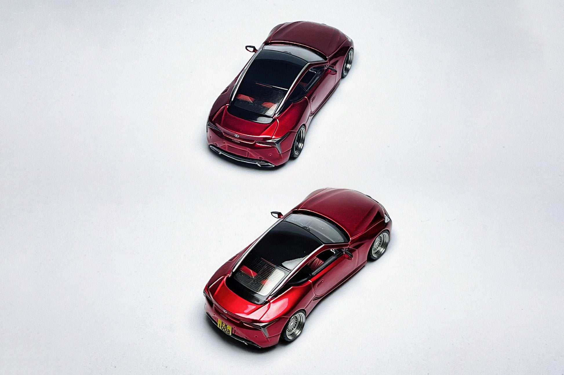 1:64 Lexus LC500h metallic red custom diecast