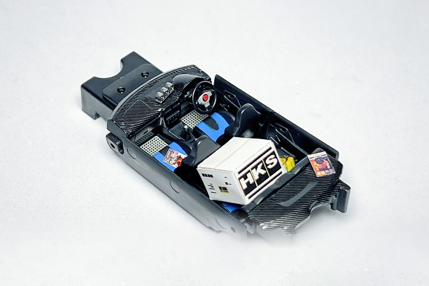 1:64 Subaru Impreza WRX STI metallic blue custom diecast with HKS branding