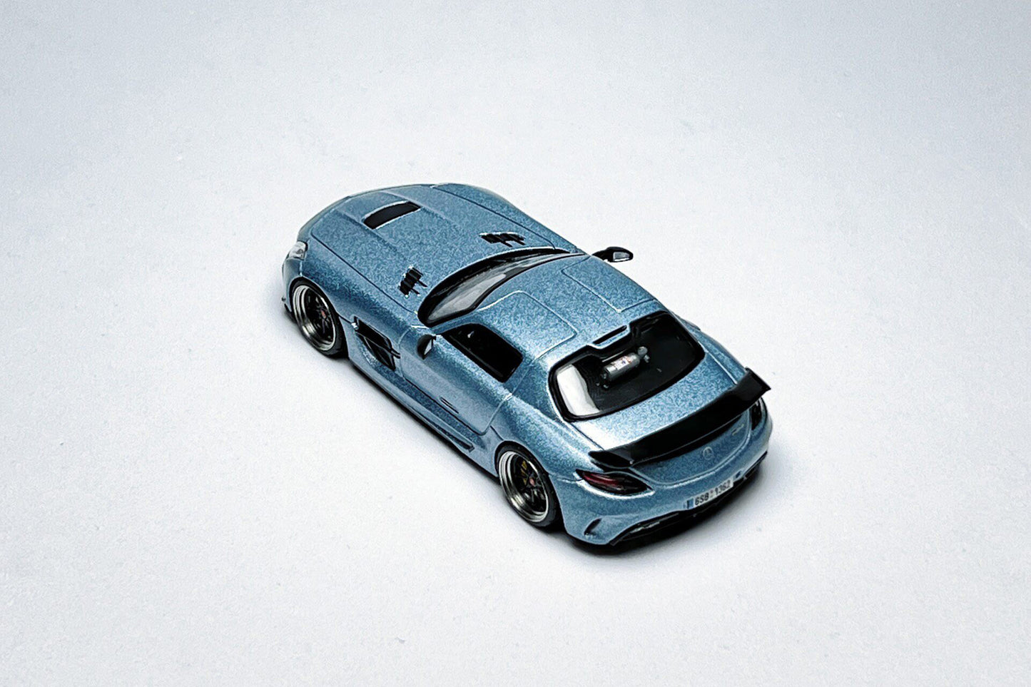 1:64 Mercedes-Benz SLS AMG Black Series matte ice blue custom diecast
