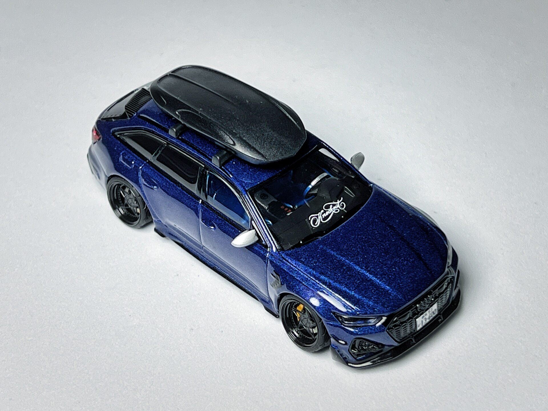 Custom 1:64 MINI GT Audi RS6-R ABT 574 Navarra Blue diecast model