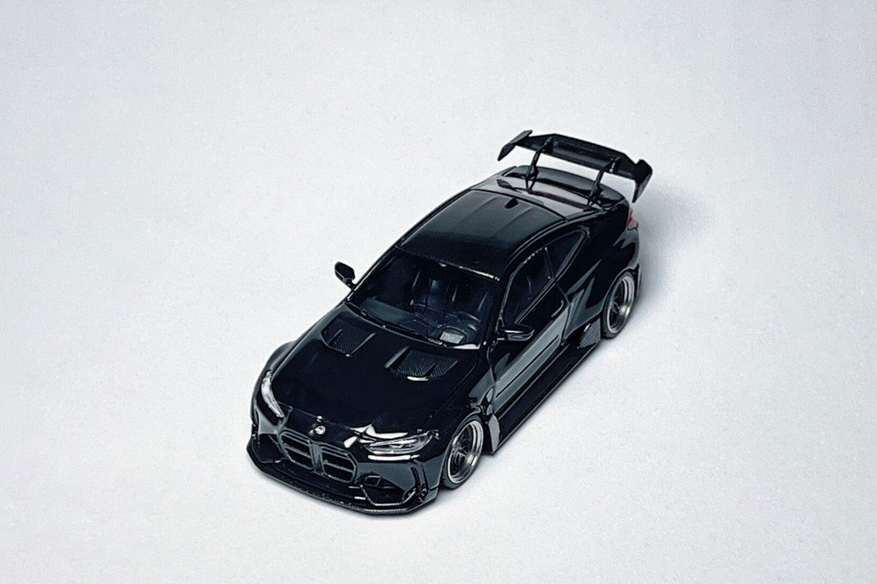 1:64 SW BMW G82 M4 ADRO widebody metallic black custom diecast model