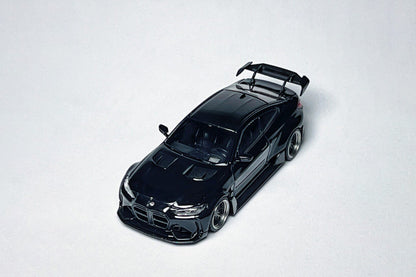 1:64 SW BMW G82 M4 ADRO widebody metallic black custom diecast model