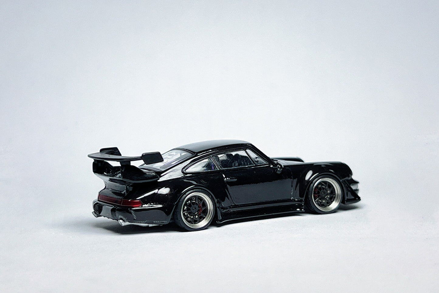 1:64 Porsche RWB 964 High Wing Black Bird custom diecast