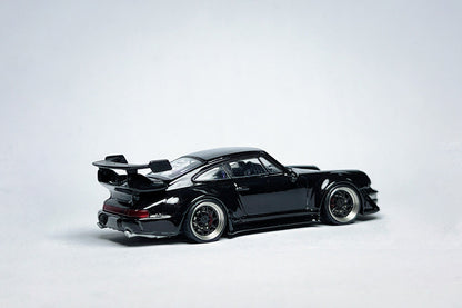 1:64 Porsche RWB 964 High Wing Black Bird custom diecast