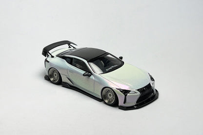 1:64 AR Box Lexus LC500 pearl white custom diecast with deep-dish bearing wheels