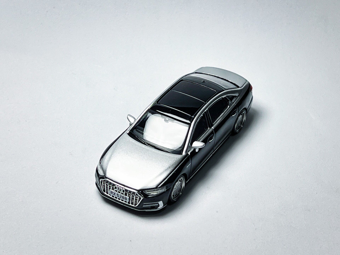 Custom 1:64 Maisto Audi A8 L Horch black and silver diecast model