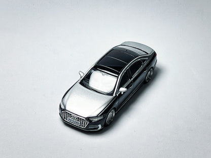 Custom 1:64 Maisto Audi A8 L Horch black and silver diecast model
