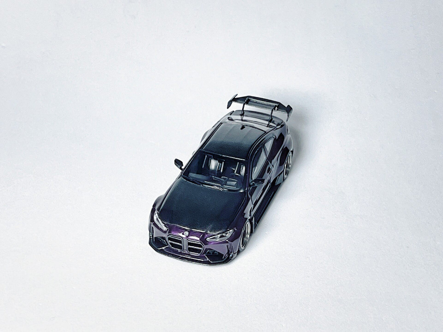 1:64 BMW G82 M4 ADRO widebody purple carbon roof custom diecast limited edition