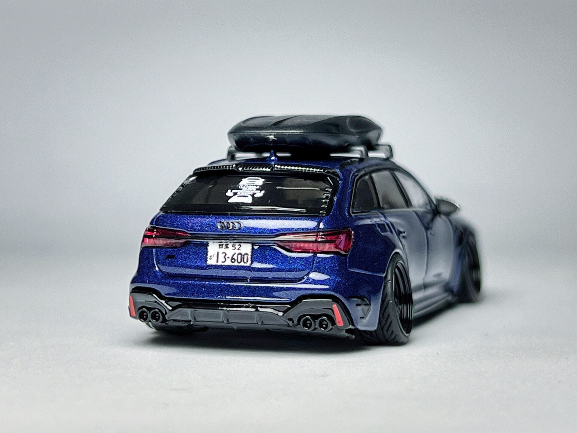 1:64 Audi RS6-R ABT 574 Navarra Blue custom diecast with visible license plate