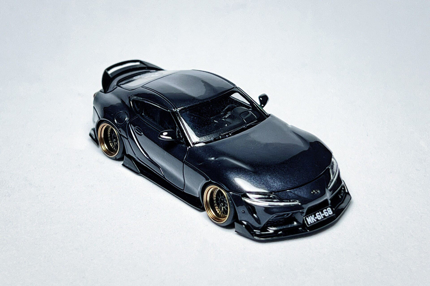 1:64 Toyota GR Supra A90 custom diecast with deep-dish wheels