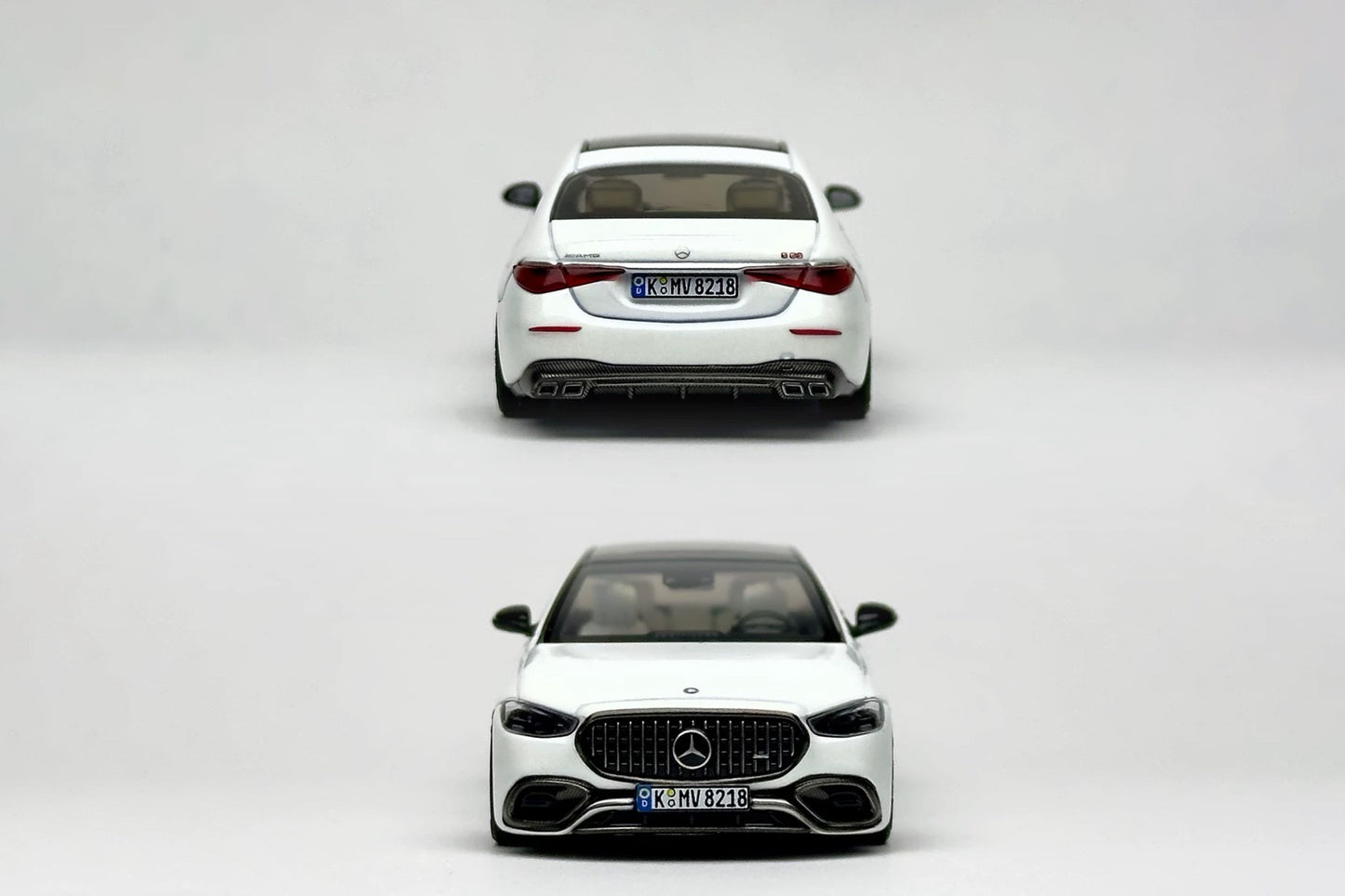 Custom 1:64 Mercedes-AMG S 63 E Performance 2023 diecast model with visible text markings