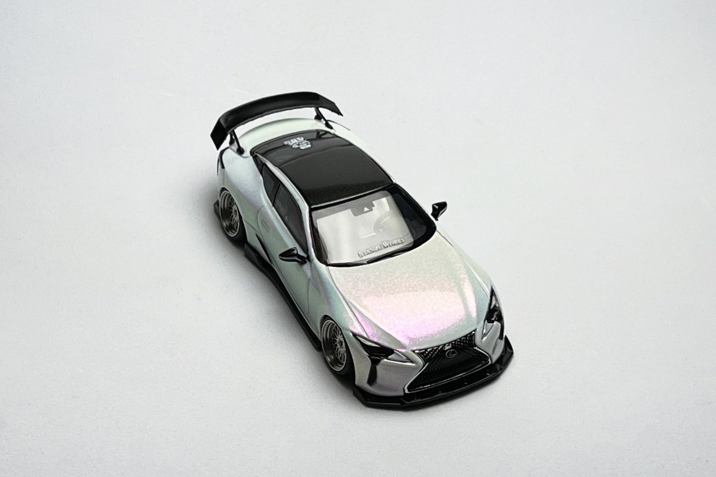1:64 Lexus LC500 pearl white custom diecast model
