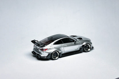 SW BMW G82 M4 ADRO Widebody 1:64 Alexander Silver Custom Diecast with Deep-Dish Wheels