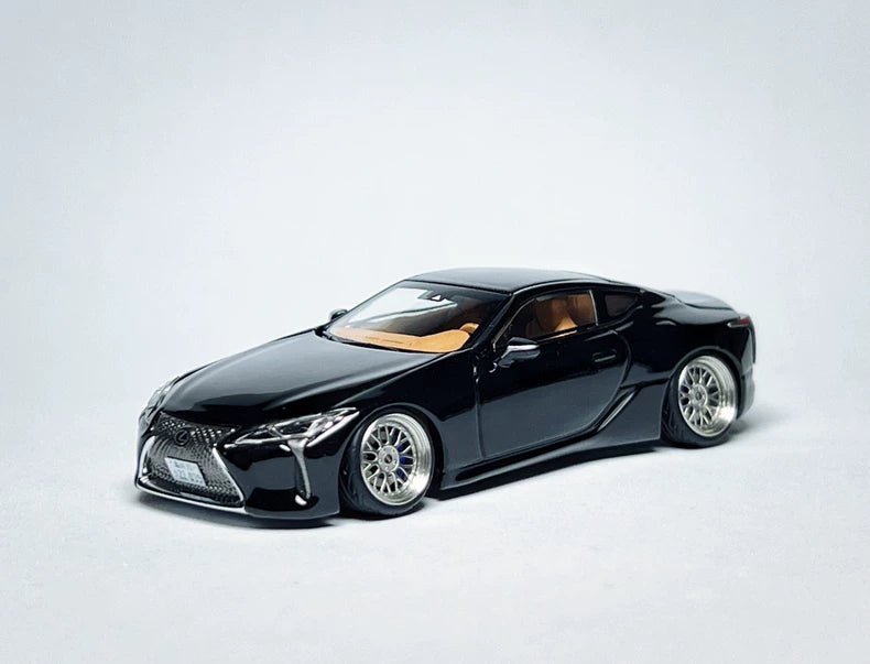 1:64 AR Box Lexus LC500 black custom diecast with deep-dish bearing wheels