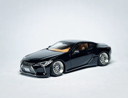 1:64 AR Box Lexus LC500 black custom diecast with deep-dish bearing wheels