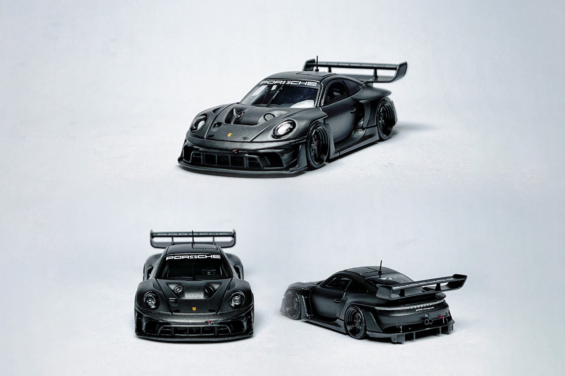 1:64 HKM Porsche 911 992 GT3 R Rennsport full carbon black custom diecast