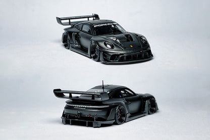 Custom 1:64 Porsche 911 992 GT3 R Rennsport full carbon black diecast model