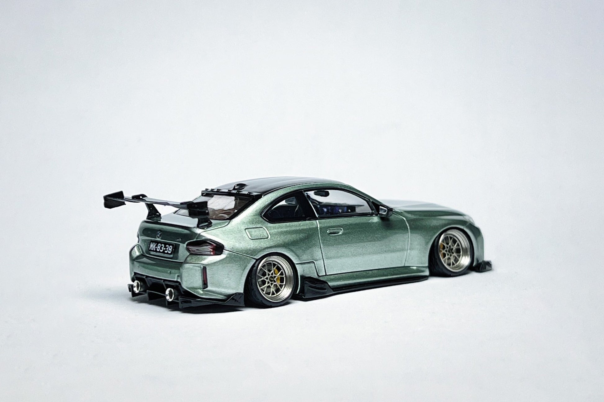 1:64 Howie Model BMW M2 G87 Jade Green custom diecast with KJ Model VERUS kit